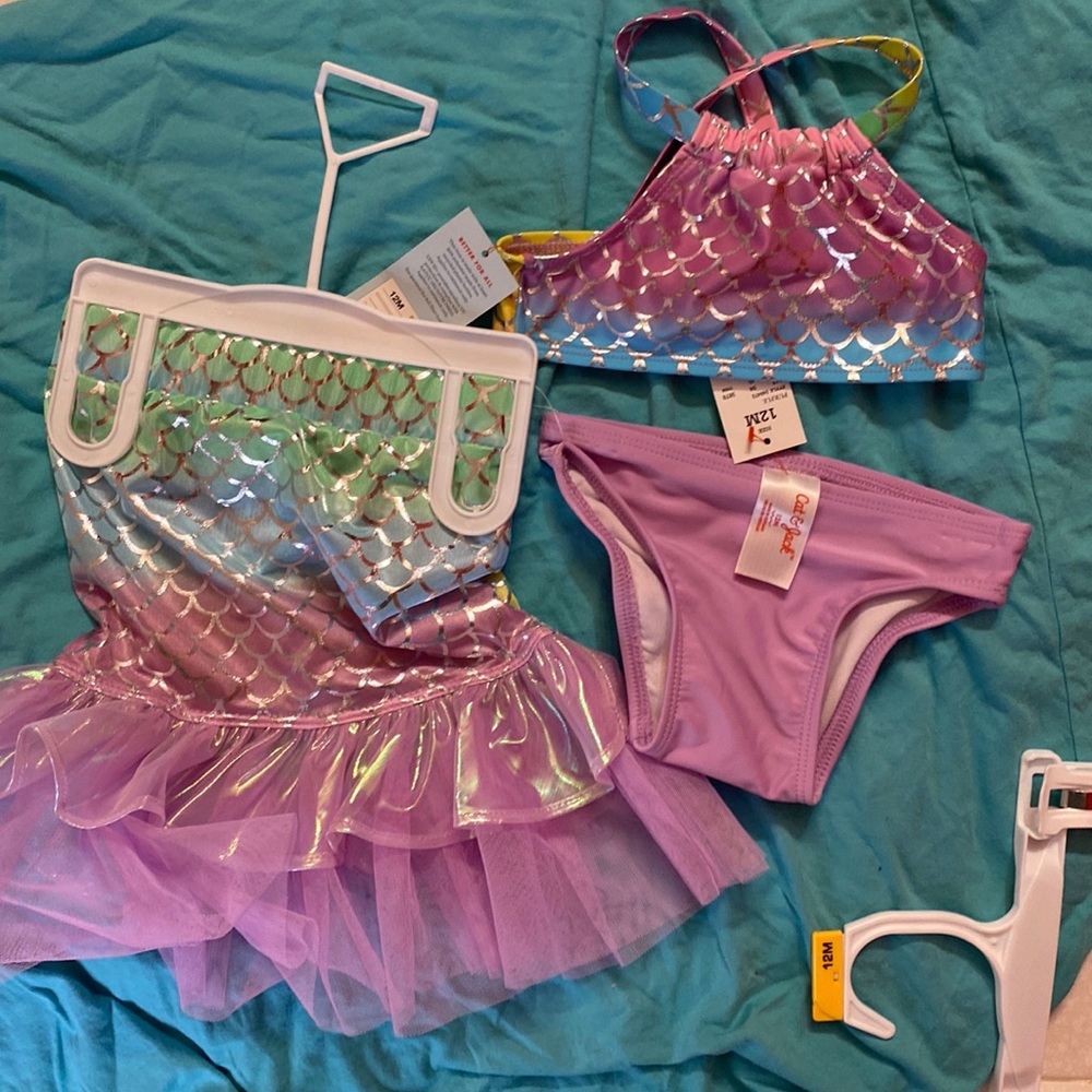 🎉HP🎉 CAT & JACK NWT 12m Mermaid Bikini for baby! 🧜🏻‍♀️ 🏖
